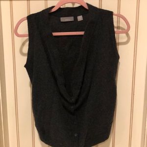 GREY SWEATER WITH SCOOP NECK